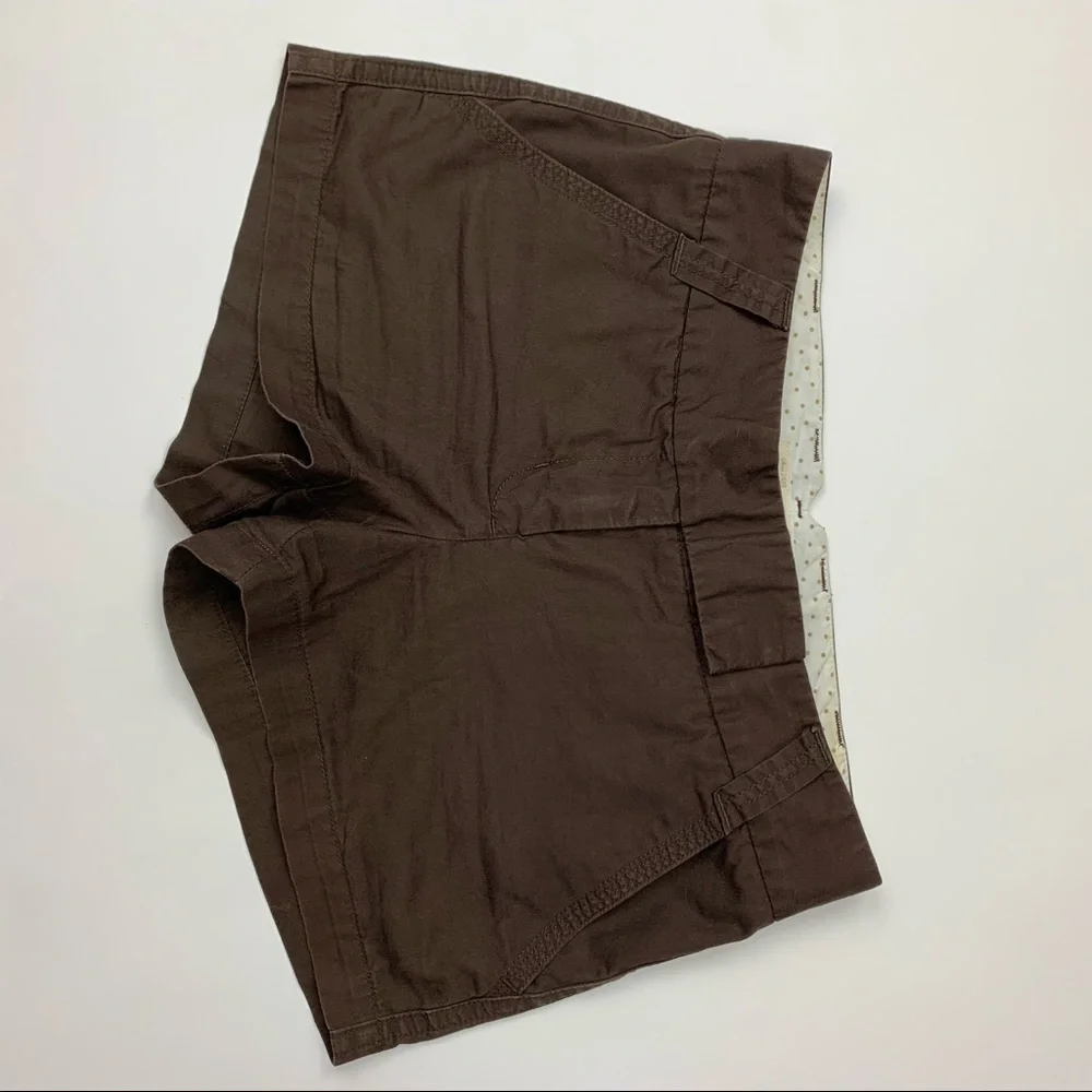 J. Crew Classic Brown Twill Chino Shorts Size 0